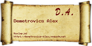Demetrovics Alex névjegykártya
